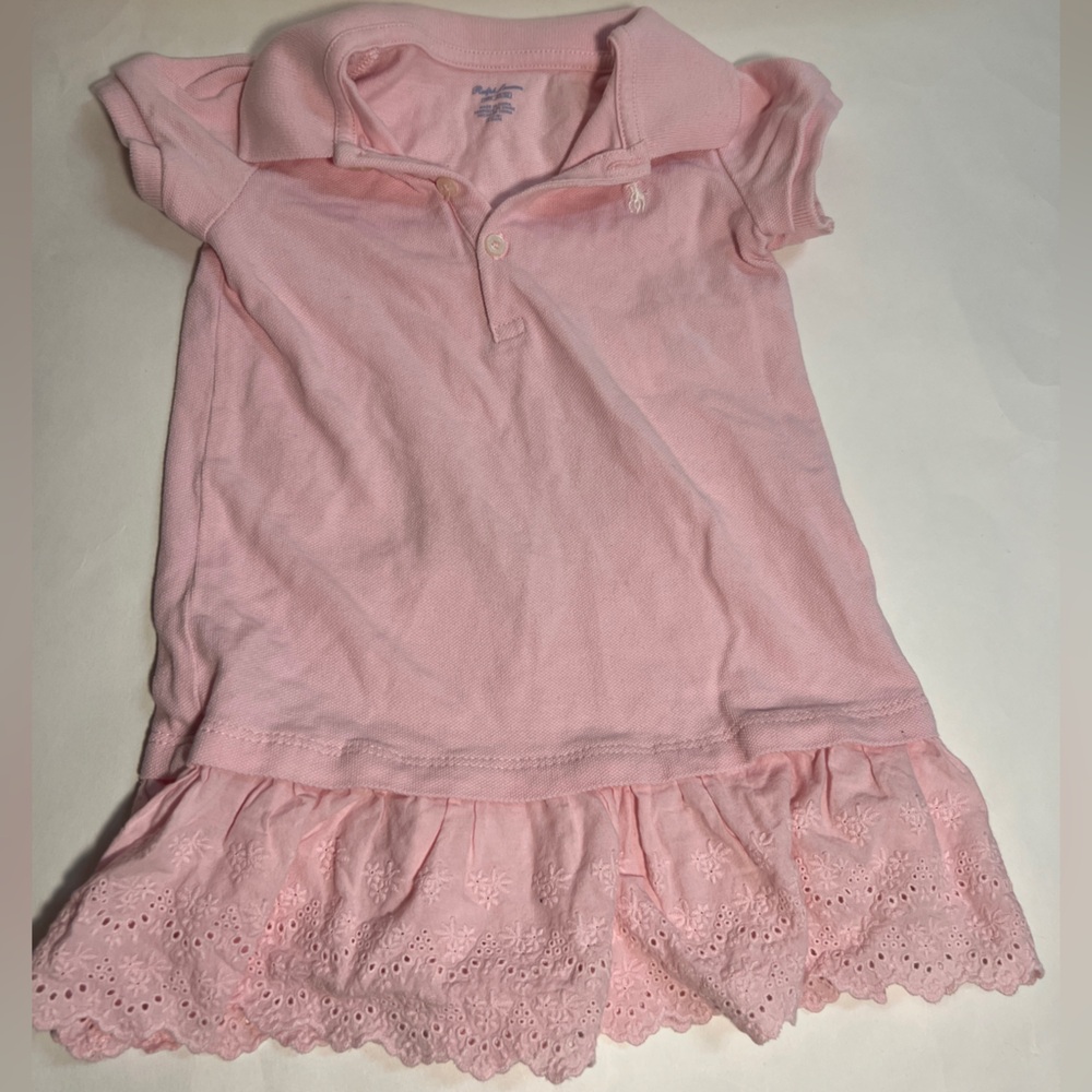 Girls Toddler Ralph Lauren Soft Pink Polo Dress